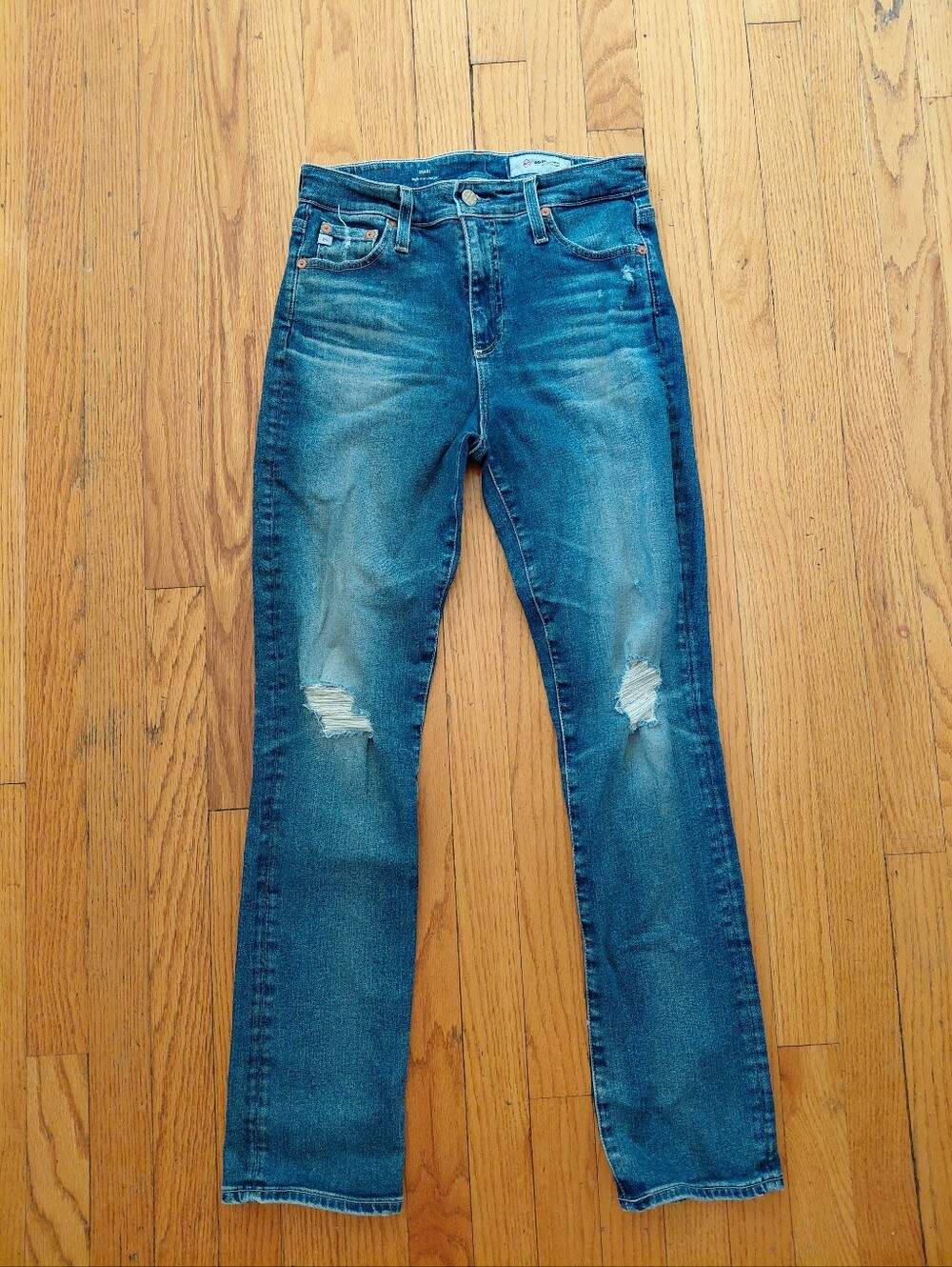 AG Adriano Goldschmied Women's Size 28 R Mari High Rise Straight Leg Denim Jeans